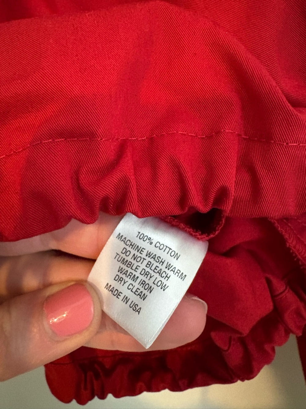 Red Poplin Button Down Tie Front Top | Luxury | CBK | Old Money | Preppy | 90s - Picture 8 of 10